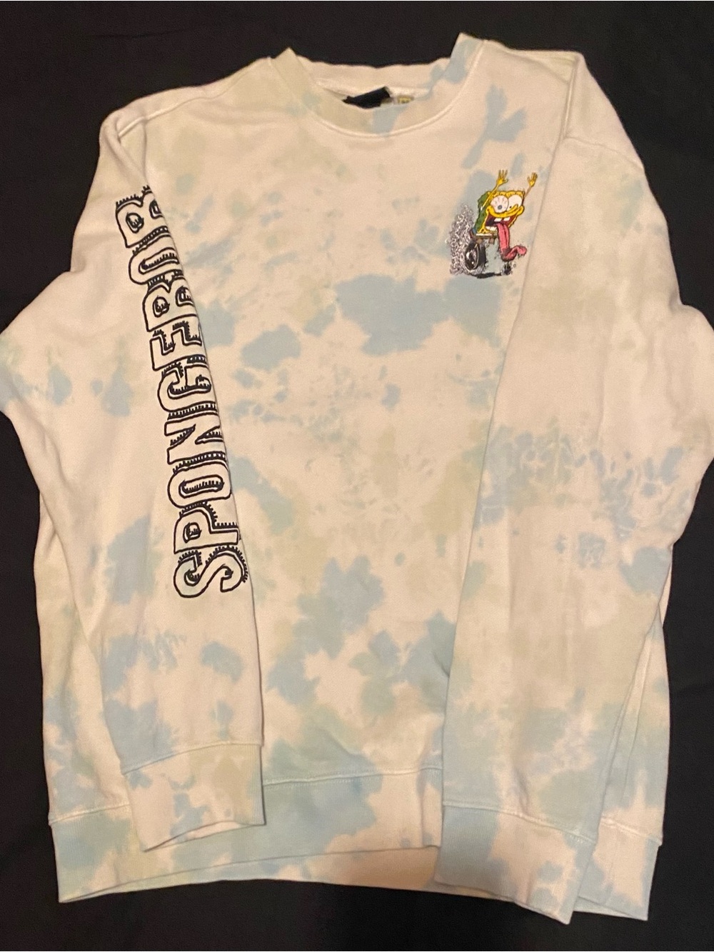 SpongeBob Tie-Dye Crewneck Sweatshirt - Light Blue